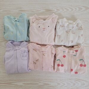 Lot of 6 Carter's Footies 6mo